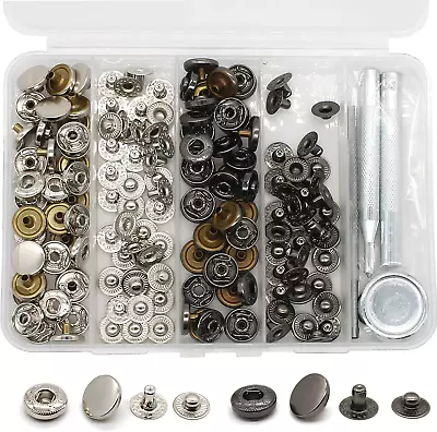 40 Sets Heavy Duty Leather Snap Fasteners Kit 12.5Mm Metal Snap Buttons Kit Pre • $21.36