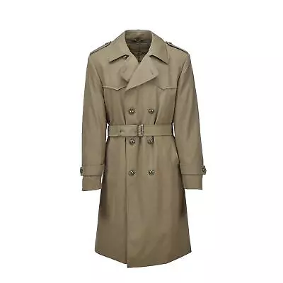 Original Italian Military Trench Coat Khaki Formal Coat Lined Belted Vintage NEW • $52.50