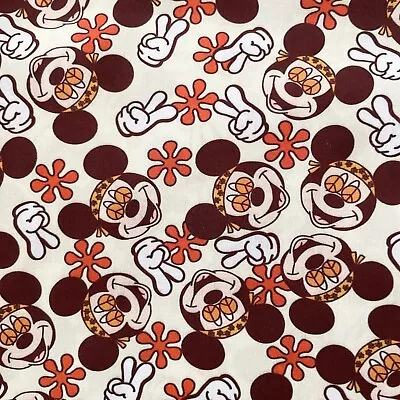 Fq Disney Mickey Minnie Mouse Hippie Peace Polycotton Fabric Character • £4.50