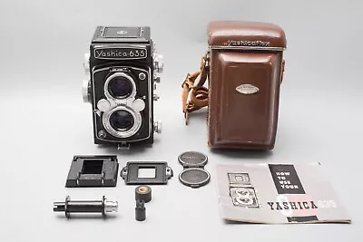 Yashica 635 TLR Medium Format Film Camera 80mm F3.5 W/ 35mm Adapter Kit • $877