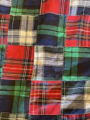 Traditional Tartan Madras Plaid Square Patch Fabric 4 Yds  X 44 Wide • $24
