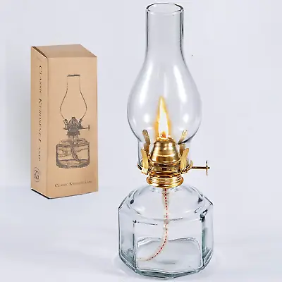 Houselden Large Glass Kerosene Oil Lamps Lantern Vintage Oil Lamps For Indoor U • $25.79