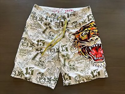 Vintage Ed Hardy Swim Trunks Size 36 XL RARE Men’s Fashion Tiger Pin Up • $19.99