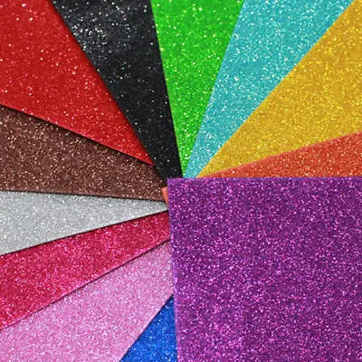 A4 Glitter Card Low Shed 300gsm Crafts Premium Quality Low Non Shed Crafts Mixed • £0.99