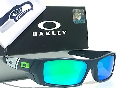 NFL Oakley Gascan SEATTLE SEAHAWKS Mat Navy POLARIZED Galaxy Jade Sunglass 9014 • $128.87
