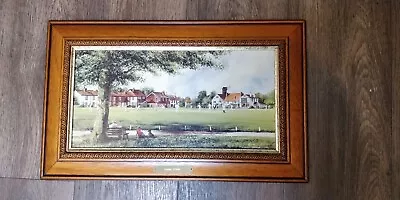 £39.99 • Buy Unique Cricket Print In Wooden Frame - Sunday Cricket - Terry Harrison