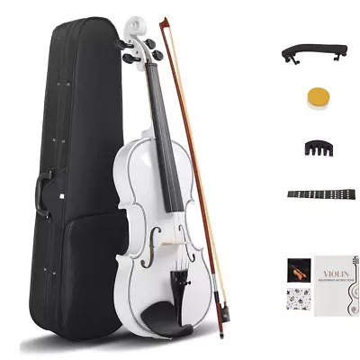 Full Size 4/4 Violin Set For Adults Beginners Students With Hard CaseViolin Bow • $57.99