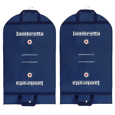 2 X Lambretta Luxury Travel Suit Clothes Carrier Cover Garment Bag Zipped • £14.99
