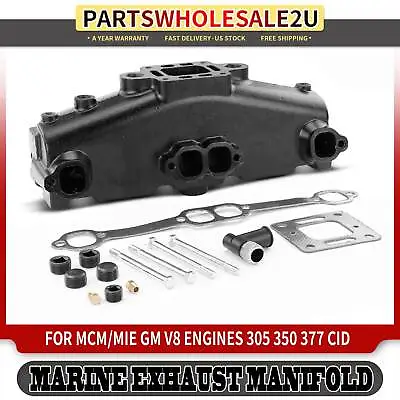 Marine Exhaust Manifold W/ Gasket For MCM/MIE GM V8 Engines 305 350 377 Cid 5.0L • $209.29