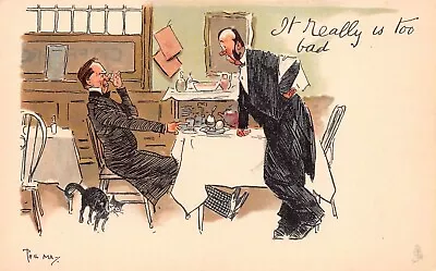 £3.70 • Buy Postcard Comic Write Away It Really Is Too Bad  Diner Waiter Egg    Phil May
