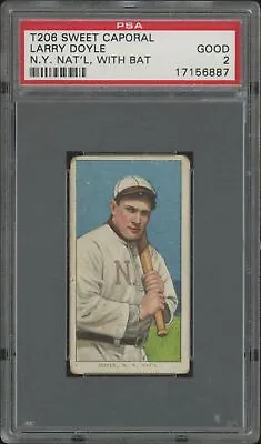 1909 T206 Larry Doyle Good Sweet Caporal 350 Ny Nat'l Bat Psa 2 New York Giants • $150