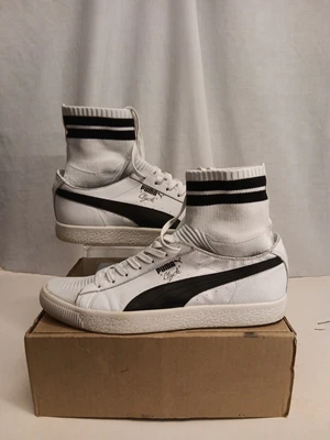 £29.99 • Buy Puma Clyde Sock Nyc White Black Trainers Leather Trainer Size 11 Eu 46