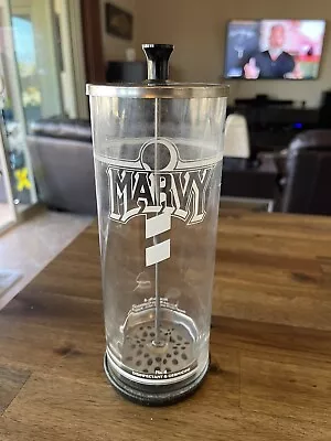 Vintage Marvy Barber Shop Number 4 Disinfectant & Germicide Sanitizer Glass Jar • $13.79