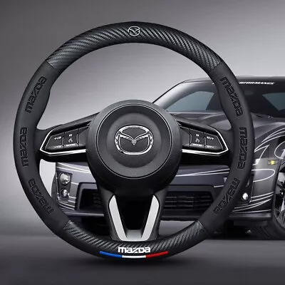 15  Steering Wheel Cover Genuine Leather For Mazda Black New • $26.99