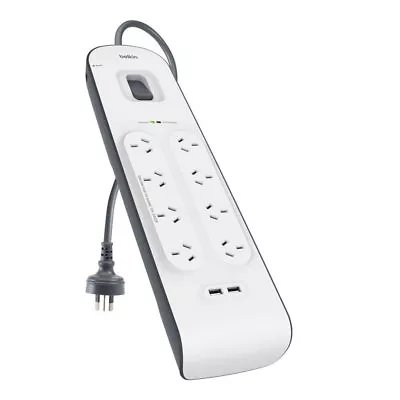Belkin 8 Outlet Surge Protector With 2m Cord 2 Usb Ports (2.4a) (bsv804au2m) • $78