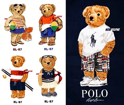NWT Polo Ralph Lauren Beach Towel  POLO BEAR EDITION  35 (W) X 66 (L) Cotton • £67.45