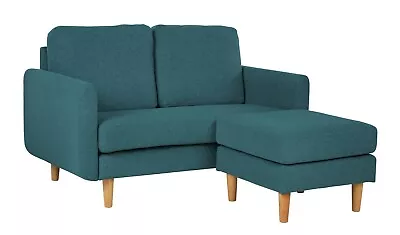 Habitat Remi Fabric 2 Seater Chaise Sofa In A Box - Teal • £349.99