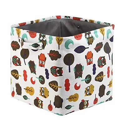 Owls Deco Foldable DIY Storage Cube Boxes Organiser For Toy/Book/Clothes 28 CM • £8.99