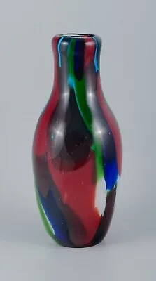 Large Mouth-blown Murano Vase In Art Glass.  Approx. 1970s • $1000