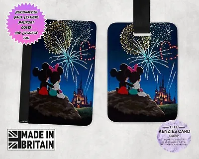 Personalised Disney Passport Cover & Luggage Tag Disney Mickey & Minnie Mouse V2 • £14.95