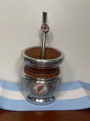 Mate Cup Yerba Argentino - River Plate Cincelado + Bombilla River Plate • $29.99