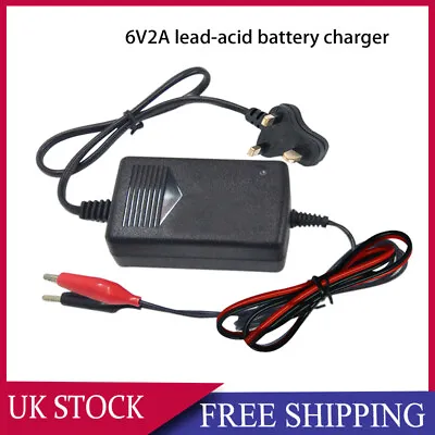 6V Volt Sealed Lead Acid Battery Charger For Motorbike Quad Bike Kids Toy Car • £9.73