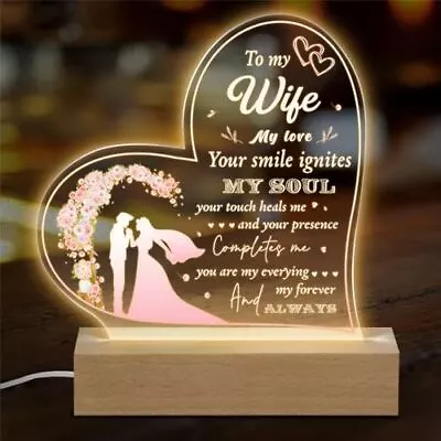 Acrylic Night Light Gifts For Wife I Love You My Wife Gift From Husband Chris... • $24.61