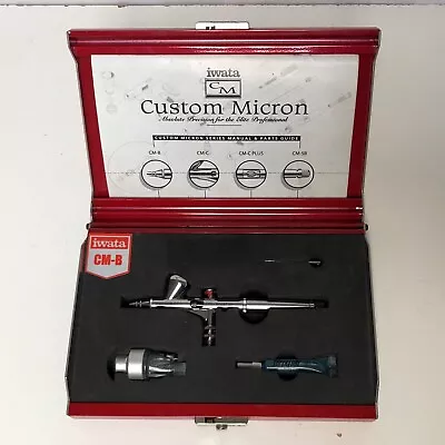 Iwata Custom Micron CM-B Gravity Feed Dual Action Airbrush W/Case Manual & Parts • $449.99