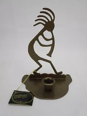 Kokopelli Metal Flute Player Figurine Candle Holder Bookend Decor 8  X 6.5  • £15.16