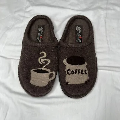 Haflinger Wool Novelty Slippers Coffee Brown Size 37 US 6 • £57.89