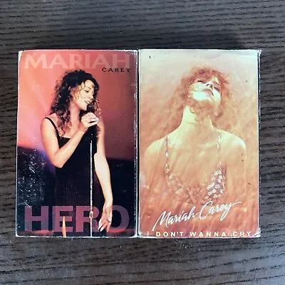 Mariah Carey Bundle Lot Of 2 Cassette Tape Single I Don't Wanna Cry Hero 1991 • $23.92