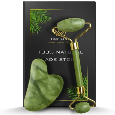 Jade Roller And Gua Sha Set Face Roller With Gua Sha Stone For Women Anti-ageing • £7.99