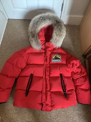 DSQUARED2 Arctic Caten Mens Coat Real Finn Raccoon Fur Puffer Jacket • £400