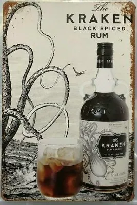 $12.99 • Buy KRAKEN  Rustic Look Vintage Tin Metal Sign Man Cave, Shed-Garage And Bar