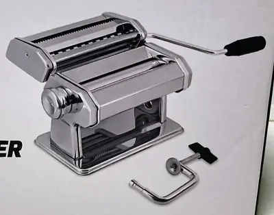 Fresh Pasta Noodle Maker Roller & Cutter W/ Manual Hand Crank Stainless Steel • $26.09