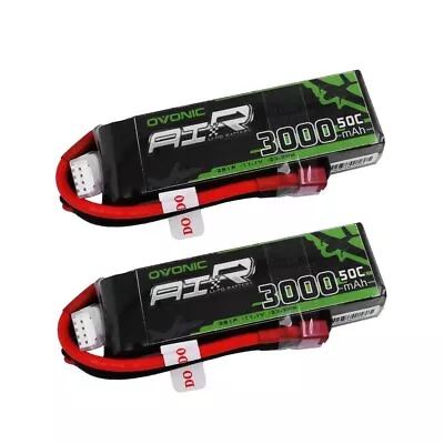 2X Ovonic 3000mAh 50C 11.1V 3S Lipo Battery Deans Plug For RC Heli Jet Car Truk • $47.59