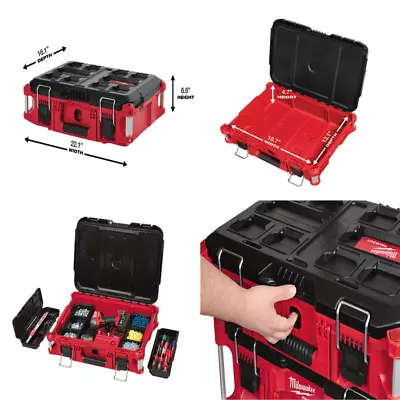 Milwaukee Packout Medium Portable Tool Box 22 In 75 Lb Capacity Impact Resistant • $105.96