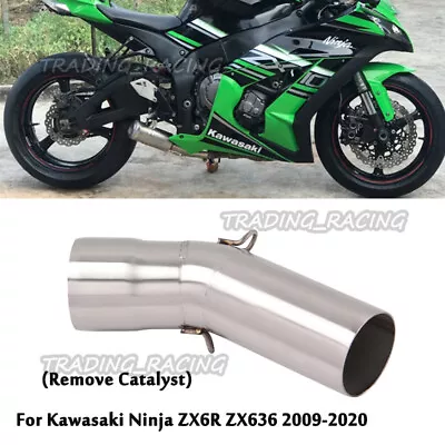 For Kawasaki Ninja ZX6R ZX636 2009-2020 Exhaust Mid Link Slip On Connecting Tube • £41.46