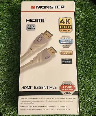 📀 Monster HDMI Cable 4k Ultra HD - 12ft / 3.65m AS SHOWN • $9.99