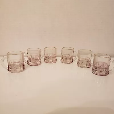 Vtg Set Of 6 Federal Glass Mini Beer Stein Mugs Shot Glasses Gold Trim • $15
