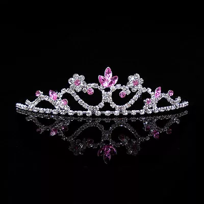 Kids Baby Pink Flower Girl Children Wedding Prom Mini Tiara Crown Princess  • $9.70