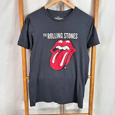 The Rolling Stones Shirt Mens Small Grey Lips Logo Short Sleeve • $13.95