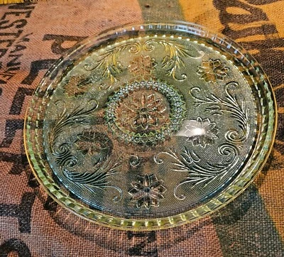 $15.99 • Buy Vintage Tiara Chantilly Light Green Glass 10  Cake/Sandwich Plate