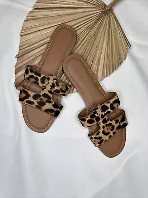 Women’s J.CREW Sandals Leopard Print Size 10 NEW • $15