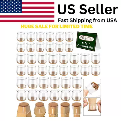 Chair Leg Floor Protectors For Hardwood Floors 40 Pcs Chair Pads|non Slip Felt F • $13.20