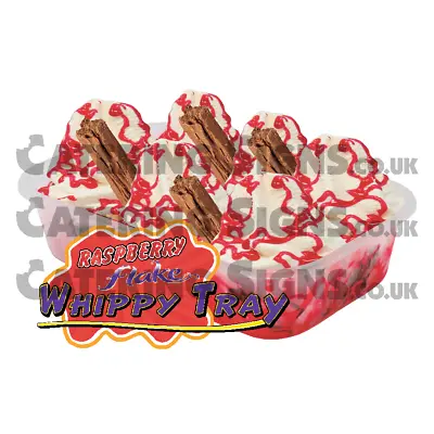 Raspberry Flake Tray Whippy Ice Cream Sticker - Catering Van Die Cut Decal • £4.99