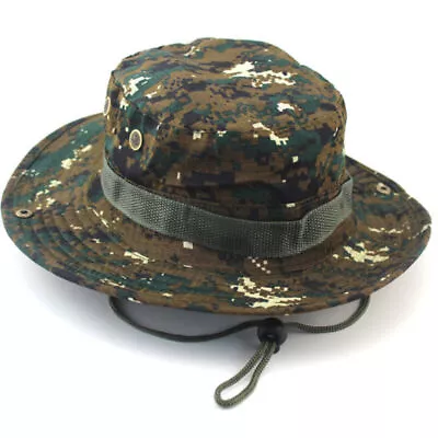 Mens Fishing Military Bucket Hats Bush Safari Outdoor Hiking Wide Brim Sun Cap • £9.79