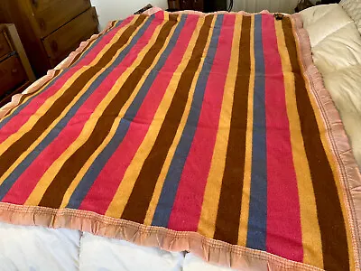 Super Merino Lana Merino Wool/Algodon Blanket Throw Colorful Retro 70s Argentina • $50