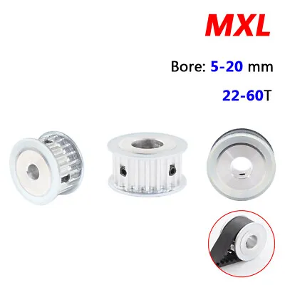 MXL Timing Belt Pulleys Bore 5mm-20mm 22T-60T For 6mm/10mm Wide Belts 3D Printer • $3.29