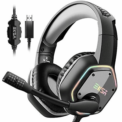 EKSA E1000 7.1 Surround Sound RGB Gaming Headset - Grey • $89